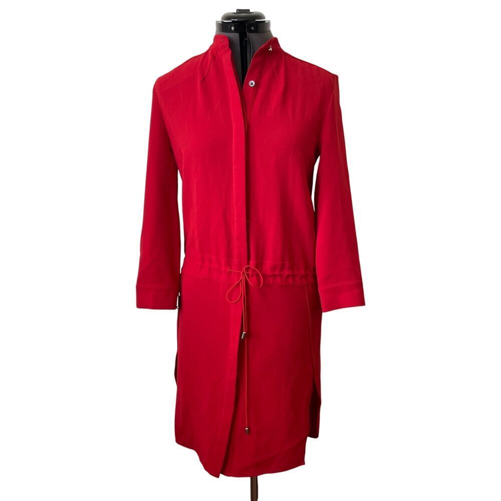 Public School NYC Red Crepe Drawstring Waist Pullover Dress • Size S